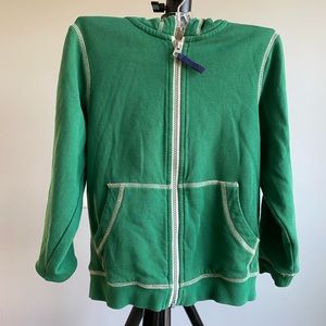 Green fleece lined zipper hoodie